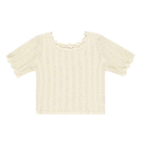 Scallop Tee | Natural - Rylee + Cru