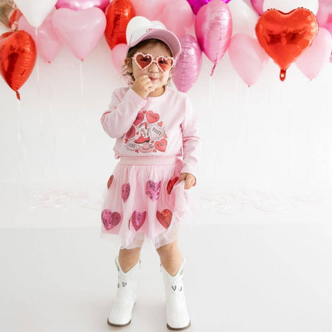 Sequin Heart Girls Tutu Skirt - Sweet Wink