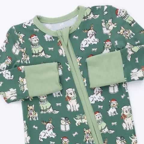 Convertible Romper - Christmas Dogs Uni