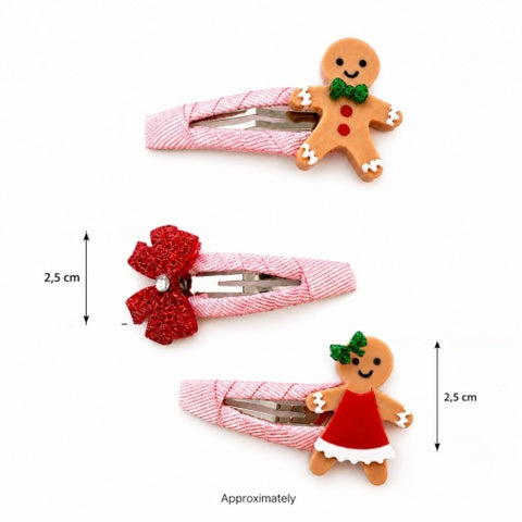 Gingerbread Bow Snap Clips