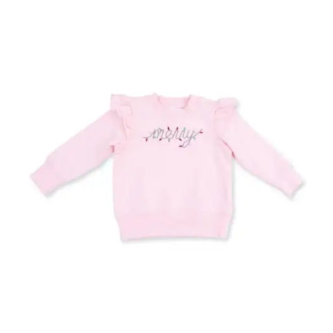 Ruffle Sweatshirt - Christmas Lights Merry
