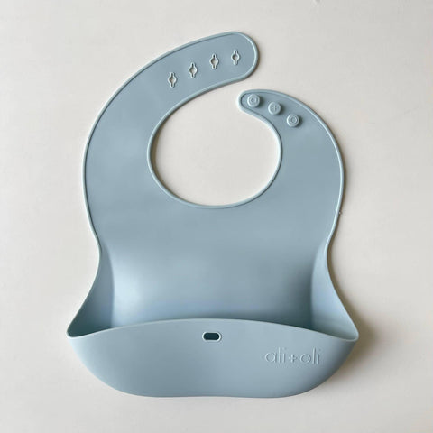 Sky Blue Silicone Baby Bib - Butterbugboutique