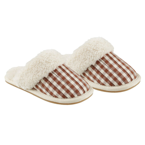 Slippers | Brick Gingham - Rylee + Cru