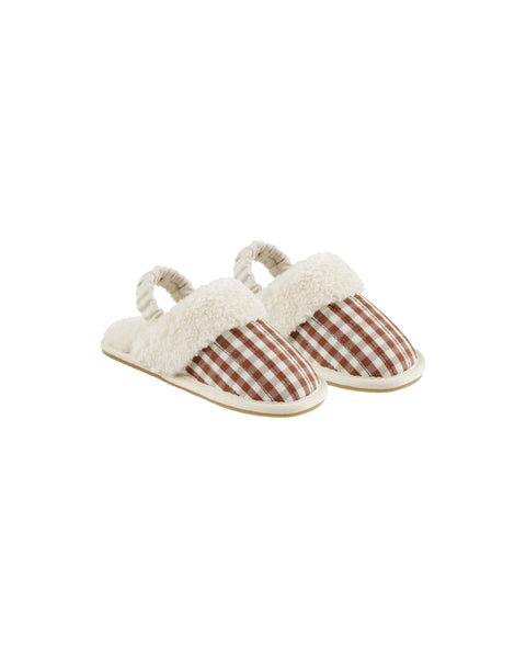 Slippers | Brick Gingham - Rylee + Cru