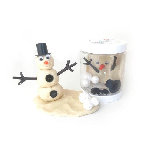 Snowman (Marshmallow) Play Dough-to-Go Jar - Earth Grown KidDoughs