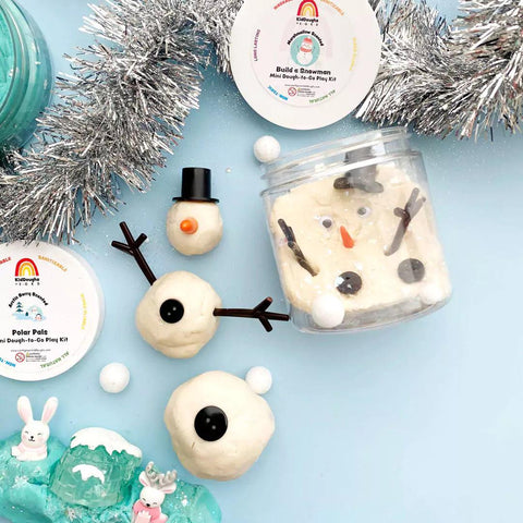 Snowman (Marshmallow) Play Dough-to-Go Jar - Earth Grown KidDoughs