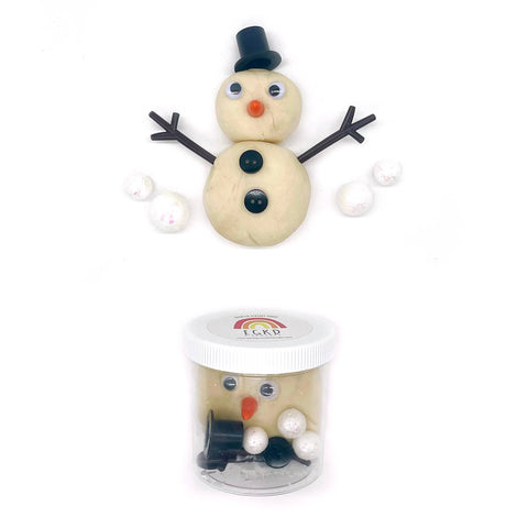 Snowman (Marshmallow) Play Dough-to-Go Jar - Earth Grown KidDoughs