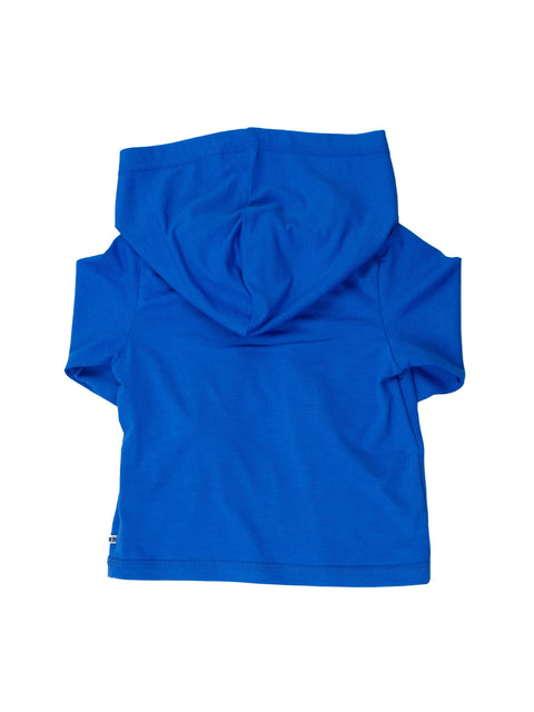 Sonic Blue Sun Protective Hooded Shirt - RuffleButts + RuggedButts