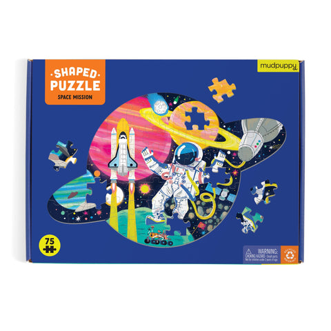 Space Mission 75 Piece Shaped Scene Puzzle - Mudpuppy