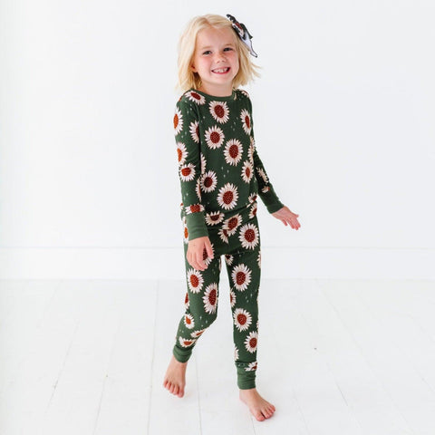 Sunflowers Kids Bamboo Pajamas - Kiki + Lulu