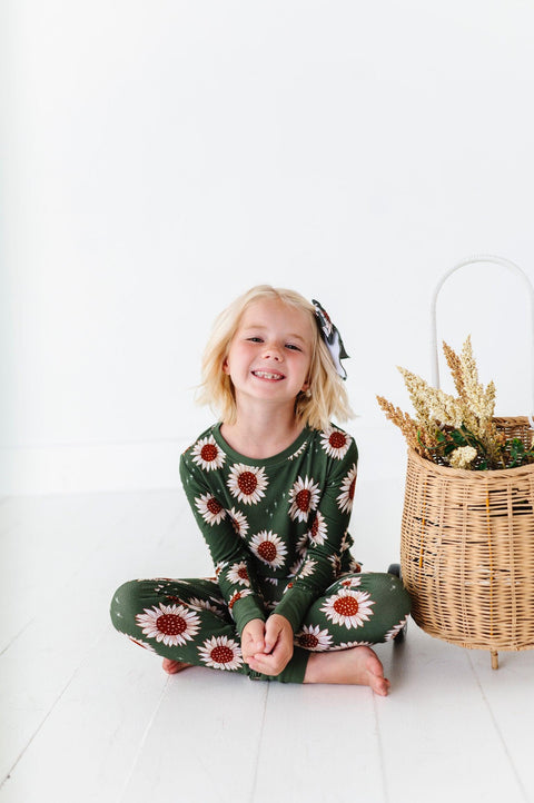 Sunflowers Kids Bamboo Pajamas - Kiki + Lulu