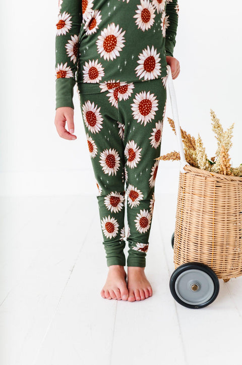 Sunflowers Kids Bamboo Pajamas - Kiki + Lulu