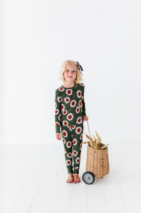 Sunflowers Kids Bamboo Pajamas - Kiki + Lulu