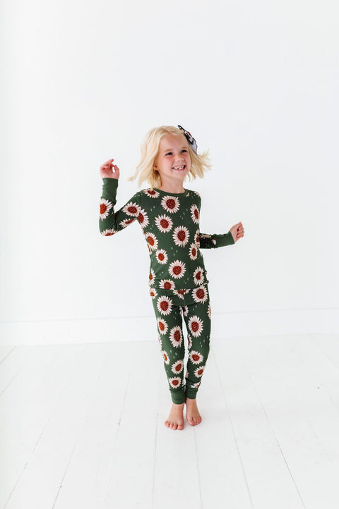 Sunflowers Kids Bamboo Pajamas - Kiki + Lulu