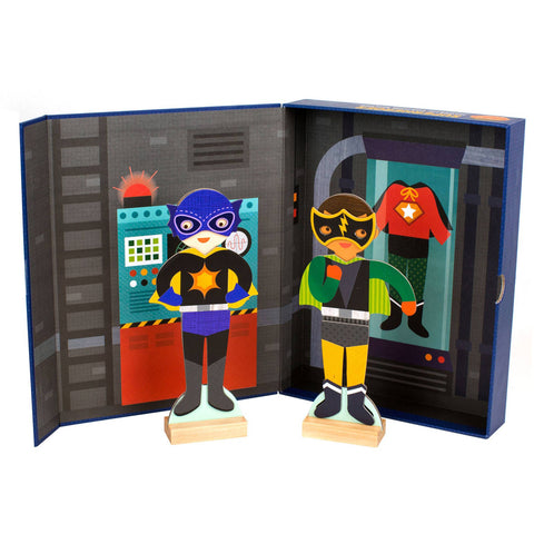 Superheroes Magnetic Dress Up Play Set - Petit Collage