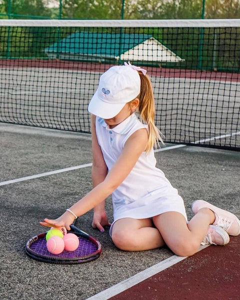 Tennis Bow Baseball Hat - Bits & Bows