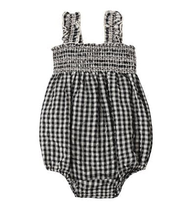 Julia Romper || Black Check