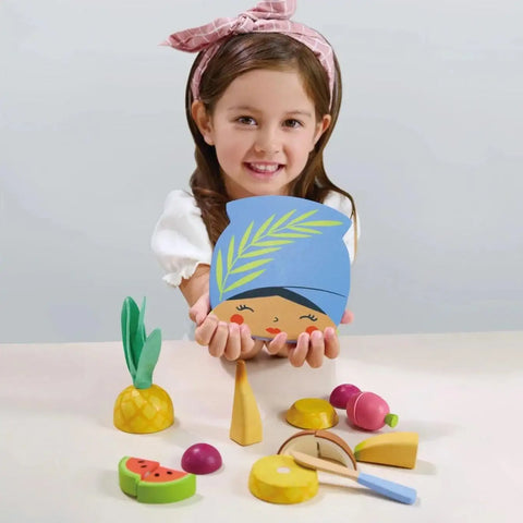 Tender Leaf Toys Tropical Fruit Chopping Board Wood Toy at Butter Bug Boutique