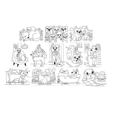 Undercover Art Hidden Patterns Coloring Activity (Dog Days) - OOLY