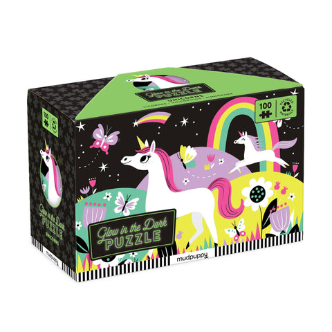 Unicorn 100 Piece Glow In The Dark Puzzle - Mudpuppy