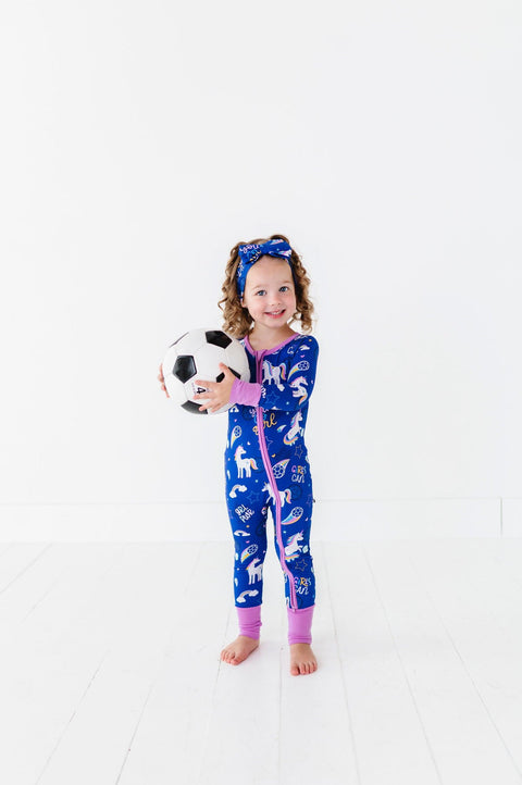 Unicorn Goals Soccer Baby Bamboo Pajamas - Kiki + Lulu