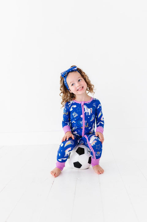 Unicorn Goals Soccer Baby Bamboo Pajamas - Kiki + Lulu