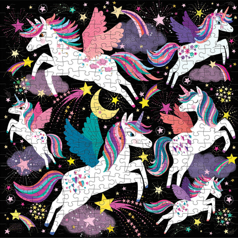 Unicorns Illuminated 300 Piece Glow in the Dark Puzzle - Mudpuppy