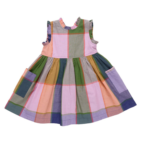 Girls Alyssa Dress - Plaid Madras