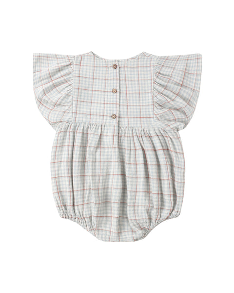 Kalea Romper || Light Blue Plaid