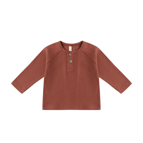 Henley Knit Top | Cranberry