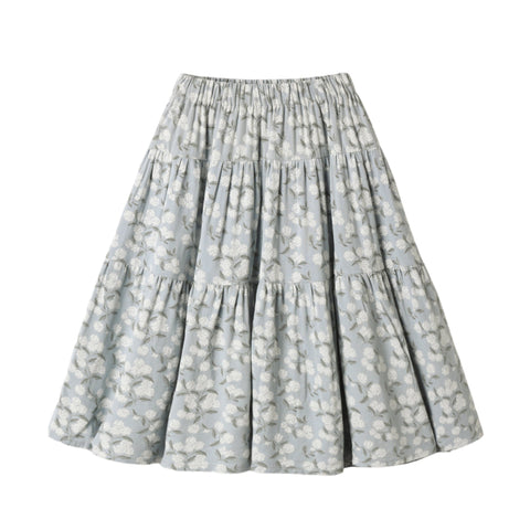 Tiered Midi Skirt || Hydrangea