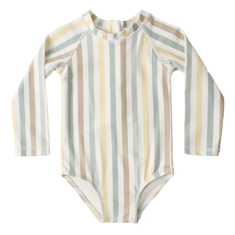 Delphine Rashguard One-Piece || Valencia Stripe