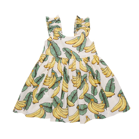 Girls Via Dress - Banana Leaves