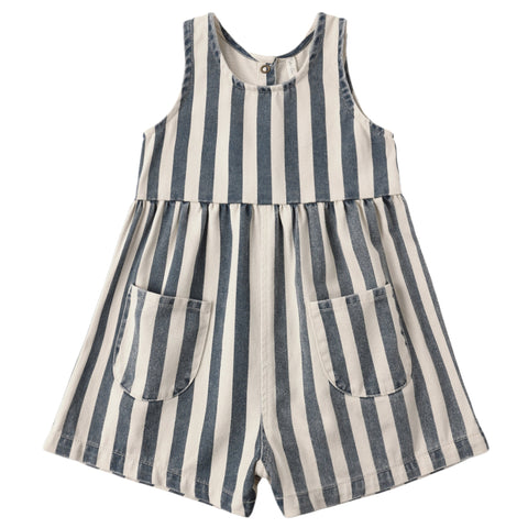 Dani Romper || Navy Stripe