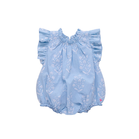 Baby Girls Harper Bubble - Blue Prairie Block Print