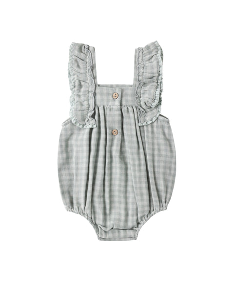 Maya Romper || Green Gingham