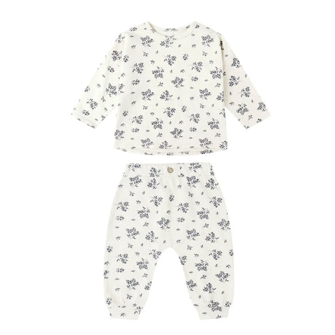 Long Sleeve Tee + Pant Set | Blue Floral