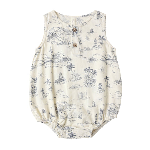 Beau Romper || Ocean Toile