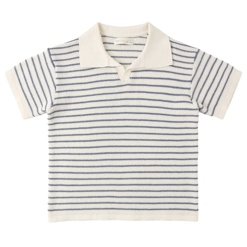 Chandler Knit Polo || Marine Stripe