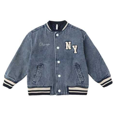 Varsity Jacket | Indigo Denim