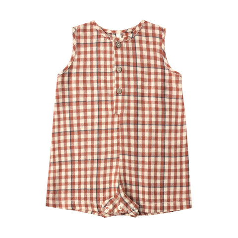 Mavrick Romper || Poppy Gingham