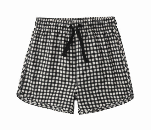 Swim Trunk || Black Gingham