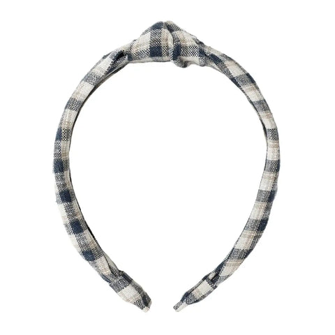 Knotted Headband | Navy Check
