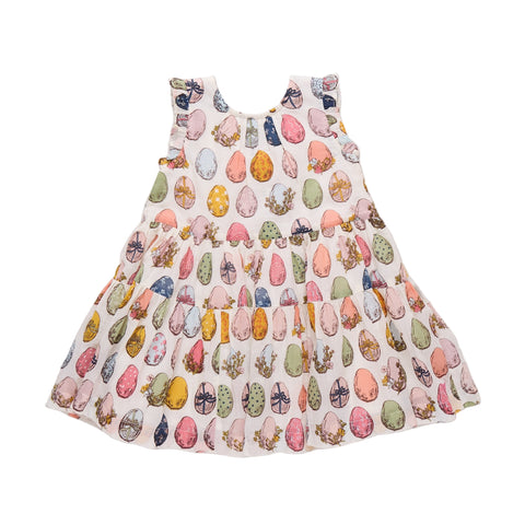 Girls Eloise Ruffle Dress - Multi Eggs