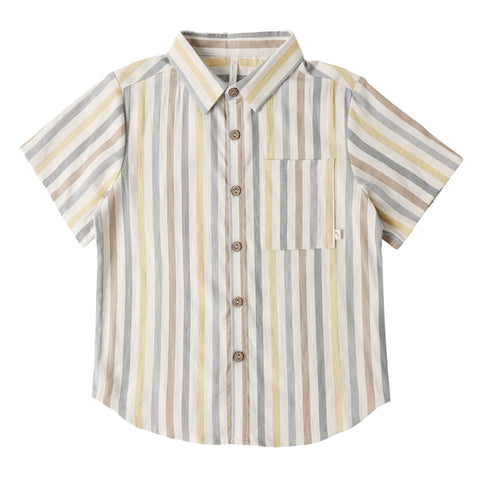 Collared Short Sleeve Shirt || Valencia Stripe