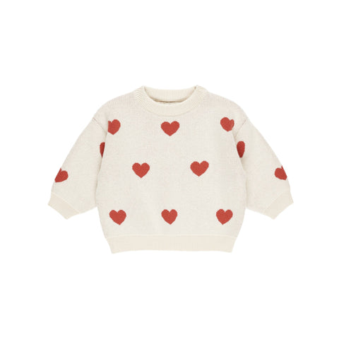 Heart Knit Sweater || Natural