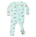 Vintage Airplane Convertible Footie Bamboo Pajama - Bellabu Bear