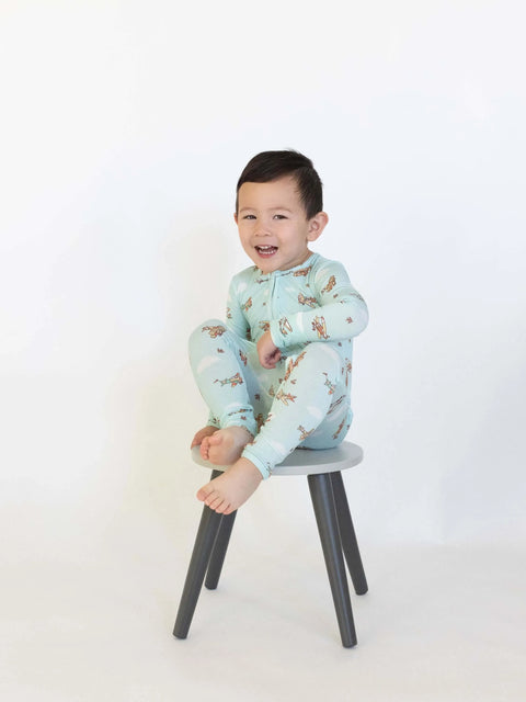 Vintage Airplane Convertible Footie Bamboo Pajama - Bellabu Bear