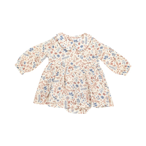 Western Floral Peter Pan Collar Bubble with Skirt - Angel Dear