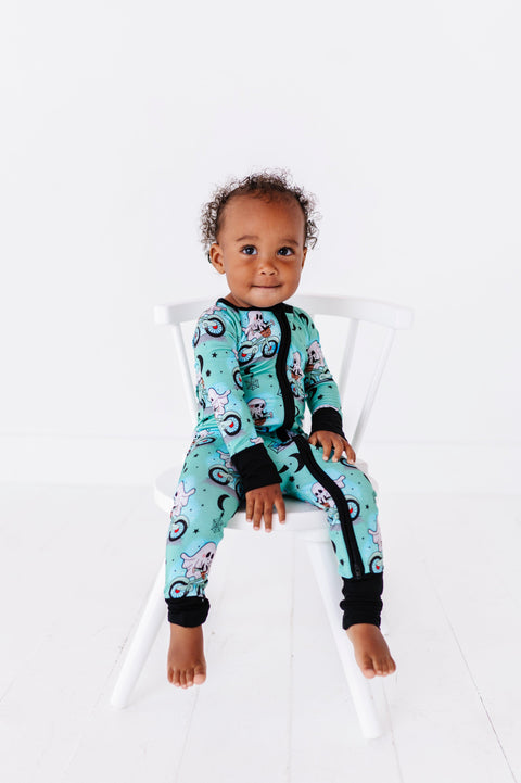 Wheelie Spooky Halloween Baby Bamboo Pajamas - Kiki + Lulu